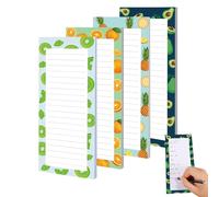 Lot de 4 petits blocs d'écriture fruits faciles à détacher | Bloc-notes ligné en papier pour la maison, le bureau, l'école, l'université, la salle de classe, l'extérieur, les voyages