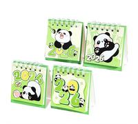 Lot de 4 petits calendriers de bureau 2026 - Planificateur mensuel à rabat debout avec reliure à anneaux en métal, calendrier quotidien compact pour la maison, le bureau, l'école, jolie décoration de