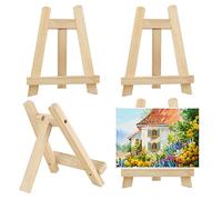 Lot de 4 Petits Chevalets en Bois - Mini Chevalet Pour Dessiner Sur un Bureau - Chevalet de Table - Petit Chevalet en Bois Pour Mariages, Anniversaires et Fêtes(15 X 20 cm)