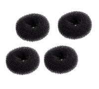 Lot de 4 petits donuts pour chignon - Pour cheveux courts et fins - Taille S : 6,1 cm - Noir