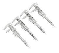 Lot de 4 petits étriers coulissants à double échelle de 80 mm pour étudiants, bureau, outil de mesure à double échelle