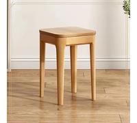 Lot de 4 petits tabourets carrés en bois massif, empilables, pour salle à manger, chambre à coucher, balcon, ferme, bar, vacances, banquet (primaire)