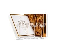Lot de 4 petits verres à cocktail Pony Martini de 150 ml - Élégants verres à cocktail Nick et Nora Coupe avec long pied pour expresso Martini, Daiquiri, Cosmo, Manhattan - Verres à martini en cristal