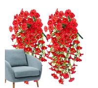 Lot De 4 Pétunias Artificiels D'intérieur Et D'extérieur | Ipomée Retombante Réaliste Et Résistante Aux UV | Plant-ES Artificielles Suspendues pour Jardinières, Terrasses, Allées, Jardins, Vérandas