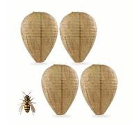 Lot de 4 Pezzi Nid de Guepes Répulsifs à Abeilles Guêpes et Frelons Prothèses de Nid Guepe Suspendues Résistantes à l'Humidité Coupe-Vent et à la Pluie, Adaptées aux Balcons Vergers Jardins