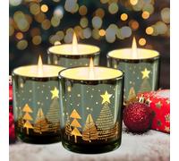 Lot de 4 Photophores de Noël - Décoration de Table pour Fête (C)