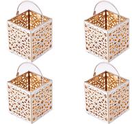 lot de 4 photophores orientaux 10cm blanc en métal & verre Photophore Assa