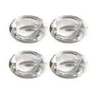 Lot de 4 photophores ronds en verre transparent de différentes formes pour bougies chauffe-plat de 4 cm de diamètre