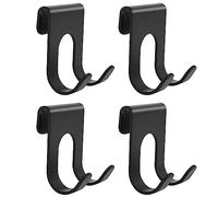 Lot de 4 Pièces Crochets en Aluminium,Crochet Porte Serviette Sans Perçage,Crochet Mural Durable,Crochets Adhésifs pour Salle de Bain,Cuisine,Bureau,Multi-Usages (Noir)