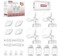 Lot de 4 pièces de pompe compatibles avec tire-lait Spectra S1/S2/9 Plus avec bride de 17 mm, valve à bec de canard, protection anti-refoulement, tube, bouteille, accessoires non originaux