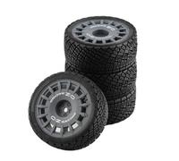 Lot de 4 pièces de rechange pour roue de pneu en caoutchouc pour HPI Kyosho Tamiya TT02 XV-01 1/10 RC voiture, gris