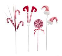 Lot de 4 pièces décoratives pour sapin de Noël pour couronnes et arrangements festifs, construits avec peluche et fil métallique pour façonner