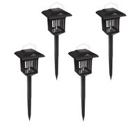 Lot de 4 pièces Maclean MCE448 2 en 1 Solaire LED Lumière décorative avec piège à insectes Mosquito Lampe avec Lumière UV Lampe Solaire Insecte Tueur 2 Modes de Travail IP44