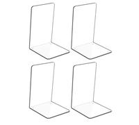 Lot de 4 Pièces Serre-Livres en Acrylique Transparent avec Autocollants antidérapants pour Chambre à Coucher, bibliothèque, Bureau, école et Bureau(2 Paires)