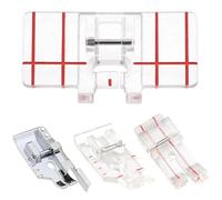 Lot de 4 pieds biche pour machine à coudre - Pied de 6,35 mm avec guide de matelassage, pied presseur de point de guidage parallèle, 4 styles pour Brother Singer et autres coutures à tige basse