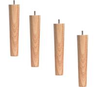 Lot de 4 pieds coniques en bois massif pour table basse pour meuble TV, crochet M10, couleur bois naturel (droits 60 cm et 40 cm)