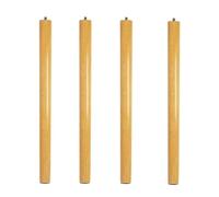 Lot de 4 pieds coniques en bois pour tables basses et bureaux, avec plaques de montage droites et coudées, 60 cm, mise à niveau des meubles modernes du milieu du siècle