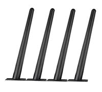 Lot de 4 pieds coniques en métal noir de 30 cm pour canapé, armoire, table, chaise, ottomane - Projets de bricolage avec vis de montage - Mise à niveau moderne de la maison