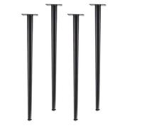 Lot de 4 pieds coniques en métal noir pour armoires, commodes, canapés - Pieds ronds de rechange pour une stabilité et un style améliorés - 50 x 8 cm