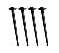 Lot de 4 pieds coniques réglables en fourrure industrielle de 60 cm pour tables de salle à manger, bancs, chaises et armoires - Améliore la stabilité et le style