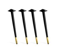 Lot de 4 pieds coniques réglables noirs pour tables de salle à manger, tables basses, bancs, chaises, pieds industriels en fourrure - 60 cm de hauteur, parfaits pour la décoration d'intérieur et la