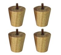 Lot de 4 pieds de canapé coniques en bois, 8 cm / 3.15in, pieds de rechange pour canapé, table basse, armoire et chaise - Design fileté M8 pour une installation facile