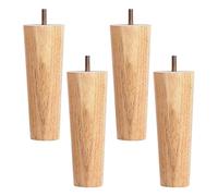 Lot de 4 pieds de canapé coniques en bois massif avec boulon M10 pré-percé de 8 cm, pieds de rechange pour canapé, chaise, lit, commode, support TV, couleur inclinable
