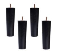 Lot de 4 pieds de canapé coniques M10 en bois avec boulons pré-percés et tapis antidérapants pour remplacement de meubles - Idéal pour canapé, meuble TV, commode, lit (30 cm, couleur verticale)
