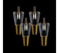 Lot de 4 pieds de canapé en acrylique avec capuchons en D, 25 cm, pieds de rechange pour canapé, lit, armoire et tabouret, design moderne, comprend des housses de pieds