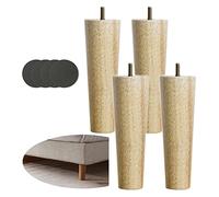 Lot de 4 Pieds de Canapé en Bois, Pieds de Meubles de Rechange de Ronds Coniques, Pieds pour Meuble en Bois Couleur du bois, pour Meuble à Thé Lit Fauteuils(Color:8mm hanger bolt,Size:40cm)