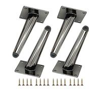 Lot de 4 pieds de canapé obliques coniques en métal noir canon de fusil de 40 cm, pieds de meubles de rechange pour table, lit, canapé, armoire, chaise, décoration d'intérieur