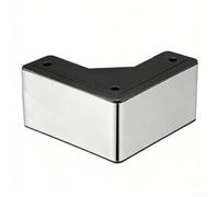 Lot de 4 pieds de canapé réglables en forme de L pour lit, ottoman, armoires et constructions à faire soi-même avec base antidérapante et construction résistante à l'humidité (8 cm, argenté)