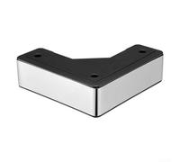 Lot de 4 pieds de canapé réglables en forme de L pour lit, ottoman, armoires et constructions à faire soi-même avec base antidérapante et construction résistante à l'humidité (5 cm, argenté)