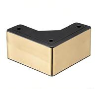 Lot de 4 pieds de canapé réglables en forme de L pour lits, canapés, armoires et projets de bricolage avec vis antirouille et coussinets en caoutchouc antidérapants (8 cm titane)