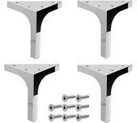 Lot de 4 pieds de canapé réglables en métal chromé poli pour canapé, ottoman et meubles d'angle, 145 cm - Améliorez votre décoration d'intérieur sans effort