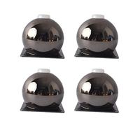 Lot de 4 pieds de canapé ronds en métal robuste à visser pour lit, armoire, meuble TV, tables basses (noir fusil, taille XL)