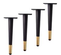 Lot de 4 pieds de canapé universels en métal pour canapé-lit et projets de bricolage, pieds de rechange en forme de cône avec vis pour ottomans, armoires et tables (noir + doré)