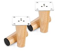Lot de 4 pieds de chaise droits en bois massif de 20 cm pour canapé, table, table basse, lit, banc, armoire