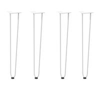 Lot de 4 pieds de fourche en acier massif pour console Blanc 72 cm | Niveleurs réglables, trous pré-percés, vis incluses, revêtement en poudre, style contemporain