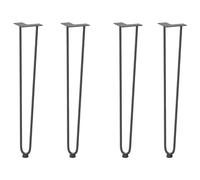 Lot de 4 pieds de fourche pour console en acier massif, anthracite, 72 | Acier massif avec revêtement en poudre, niveleurs réglables, trous pré-percés, vis incluses, style