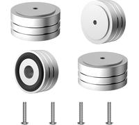 Lot de 4 pieds de haut-parleur - Amortisseurs de résonance efficaces pour pieds de caisson de basses - Pieds HiFi - Absorbeur de chocs - Argenté