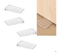 Lot de 4 pieds de meuble 5,1 x 3 cm - Antidérapants et réglables pour tables/chaises instables (transparents)
