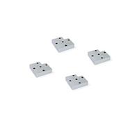 Emuca Lot de 4 pieds de meuble Alumix 7, hauteur 15mm, Plastique, Peint en aluminium Peint en aluminium G