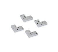 Lot de 4 pieds de meuble Alumix 8, hauteur 12mm, Plastique, Peint en aluminium