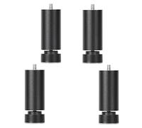 Lot de 4 pieds de meuble en métal, boulons M10 noirs, pieds de cuisine en alliage d'aluminium, pieds de canapé, pieds de table, pour canapé, table basse, accessoires de bricolage, hauteur réglable 8