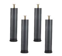 Lot de 4 Pieds de Meuble Reglable Cylindrique Acier Pied Sommier Pattes de Meuble Pieds de Support De Lit Accessoires pour Cadre De Lit avec Vis,Gris(27cm)