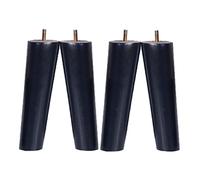Lot de 4 pieds de meubles coniques en bois massif, pieds de rechange M10 avec boulon pré-percé de 10 mm, tapis antidérapants pour support TV, chaise, commode, canapé, table, lit - 18 cm (couleur