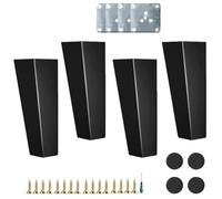 Lot de 4 pieds de meubles coniques en bois massif - Pieds de rechange pour canapés et tables - Durable - Pour chaises et ottomans