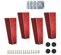 Lot de 4 pieds de meubles coniques en bois massif - Pieds de rechange pour canapés et tables - Durable - Pour chaises et ottomans
