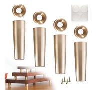 Lot de 4 pieds de meubles coniques en laiton de 3 à 8 cm, parfaits pour plateaux à thé, étagères et supports, pieds en métal durable (4,3 cm)